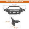 imageHooke Road 1215 Tacoma Full Width Front Bumper wTube Grille Guard for 20122015 Toyota Tacoma 2nd Gen Sturdy Steel Offroad Bumper with Winch Plate LED Lights Dring Mounts