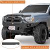 imageHooke Road 1215 Tacoma Full Width Front Bumper wTube Grille Guard for 20122015 Toyota Tacoma 2nd Gen Sturdy Steel Offroad Bumper with Winch Plate LED Lights Dring Mounts