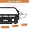 imageHooke Road 1215 Tacoma Full Width Front Bumper wTube Grille Guard for 20122015 Toyota Tacoma 2nd Gen Sturdy Steel Offroad Bumper with Winch Plate LED Lights Dring Mounts