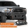 imageHooke Road 1215 Tacoma Full Width Front Bumper wTube Grille Guard for 20122015 Toyota Tacoma 2nd Gen Sturdy Steel Offroad Bumper with Winch Plate LED Lights Dring Mounts