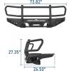 imageHooke Road 1623 Tacoma Front Bumper Brush Grille Guard Push Bull Bar for 20162023 Toyota Tacoma 3rd Gen HeavyDuty Steel Offroad Bumper  12000lb WinchReady OffRoad Protection