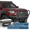 imageHooke Road 1623 Tacoma Front Bumper Brush Grille Guard Push Bull Bar for 20162023 Toyota Tacoma 3rd Gen HeavyDuty Steel Offroad Bumper  12000lb WinchReady OffRoad Protection