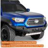 imageHooke Road 2016 Tacoma Front Bumper Full Width Guard wStainless Skid Plate License Plate Mount amp Dring Mounts Compatible with 20162023 Toyota Tacoma 3rd Gen Pickup Truck