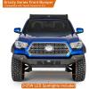 imageHooke Road 2016 Tacoma Front Bumper Full Width Guard wStainless Skid Plate License Plate Mount amp Dring Mounts Compatible with 20162023 Toyota Tacoma 3rd Gen Pickup Truck