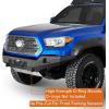 imageHooke Road 2016 Tacoma Front Bumper Full Width Guard wStainless Skid Plate License Plate Mount amp Dring Mounts Compatible with 20162023 Toyota Tacoma 3rd Gen Pickup Truck