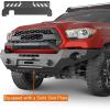 imageHooke Road 2023 Tacoma Front Winch Bumper for 20162023 Toyota Tacoma Pickup Truck Offroad Steel Bumper wDring Mounts amp Skid Plate