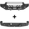 imageHooke Road Tacoma Front Bumper amp Rear Bumper Kit wDRings Winch Plate amp LED Lights for 20162023 Toyota Tacoma 3rd Gen