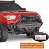 imageHooke Road Tacoma Front Winch Bumper for Toyota Tacoma 3rd Gen 2016 2017 2018 2019 2020 2021 2022 2023 Full Width Offroad Steel Bumper wSkid Plate amp 72W Light Bar