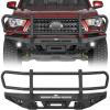 imageHooke Road 1623 Tacoma Front Bumper Brush Grille Guard Push Bull Bar for 20162023 Toyota Tacoma 3rd Gen HeavyDuty Steel Offroad Bumper  12000lb WinchReady OffRoad Protection