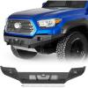imageHooke Road 3rd Gen Tacoma Front Bumper Full Width Offroad Bumper for 20162023 Toyota Tacoma Trucks  wSkid Plate amp DRing Mounts amp LED Lights