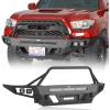 imageHooke Road Tacoma Front Winch Bumper for Toyota Tacoma 3rd Gen 2016 2017 2018 2019 2020 2021 2022 2023 Full Width Offroad Steel Bumper wSkid Plate amp 72W Light Bar