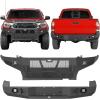 imageHooke Road Tacoma Front and Rear Bumper Set for Toyota Tacoma 2012 2013 2014 2015 Rock Crawler Steel Offroad Bumpers with Recovery Mounts Bright LED Lights amp Skid Plate
