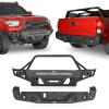 imageHooke Road Tacoma Front and Rear Bumper Set wWinch Plate amp LED Lights for 2016 2017 2018 2019 2020 2021 2022 2023 Toyota Tacoma 3rd Gen Black Steel Step Bumper