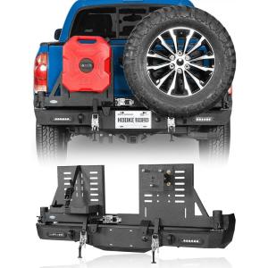 imageHooke Road 2008 Tacoma Rear Bumper Compatible with 20052015 Toyota Tacoma Steel Back Bumper w53Gallon Jerry Can Holder amp Swing Out Tire Carrier
