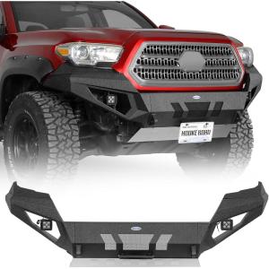 imageHooke Road Grizzly Front Bumper wSkid Plate amp LED Lights for 2016 2017 2018 2019 2020 2021 2022 2023 Toyota Tacoma 3rd Gen Trucks