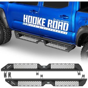 imageHooke Road Running Boards for 20052023 Toyota Tacoma Double Cab 4 FullSize Doors 63 Drop Side Step Bars Rails with Stainless Steel Plates