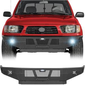 imageHooke Road Tacoma Front Bumper for 19952004 Toyota Tacoma Excluding Base Models FullWidth OffRoad Bumper with 225W LED Spotlights amp Turn Signals Heavy Duty Steel BoltOn Upgrade