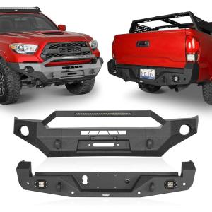 imageHooke Road Tacoma Front and Rear Bumper Kit Front Winch Bumper  Offroad Back Bumper wLED Lights for Toyota Tacoma 3rd Gen 20162023