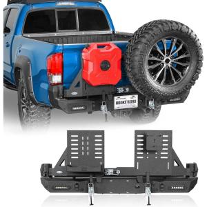 imageHooke Road Tacoma Rear Bumper wDring Mounts for 20162023 Toyota Tacoma Heavy Duty Overland Back Rear Bumper wDual Swing Arms amp Tire Carrier amp 53Gallon Jerry Can Holder