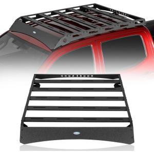 imageHooke Road Tacoma Roof Rack Steel Cross Bars for 20052023 Toyota Tacoma 2nd 3rd Gen Truck Double Cab Only Top Cargo Basket Luggage Carrier Storage