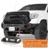 imageHooke Road Tundra Front Bumper wWinch Plate for 20142021 Toyota Tundra Regular Cab Double Cab CrewMax Offroad Steel Bumper with Brush Guard Bull Bar Skid Plate LED Lights