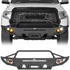 imageHooke Road Tundra Front Bumper wWinch Plate for 20142021 Toyota Tundra Regular Cab Double Cab CrewMax Offroad Steel Bumper with Brush Guard Bull Bar Skid Plate LED Lights