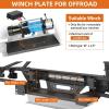 imageHooke Road Tundra Front Bumper Guard wTube Bull Bar for 20142021 Toyota Tundra  Offroad Heavy Duty Steel Bumper with Winch Plate LED Lights DRing Mounts