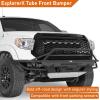 imageHooke Road Tundra Front Bumper Guard wTube Bull Bar for 20142021 Toyota Tundra  Offroad Heavy Duty Steel Bumper with Winch Plate LED Lights DRing Mounts