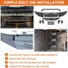 imageHooke Road Tundra Front Bumper wBull Bar for 20142021 Toyota Tundra  Heavy Duty Steel Offroad Bumper with Turn Signal Lights Sensor Holes amp Dring Mounts