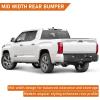 imageHooke Road Tundra Rear Bumper for Toyota Tundra 2022 2023 2024 2025 2026 Pickup Truck MidWidth Solid Steel Bumper with LED Lights Sensor Holes Dring Mounts No Drill Installation