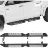 imageHooke Road Tundra CrewMax Running Board Side Step Bars for 20072021 Toyota Tundra CrewMax4Full Size Doors 4 Drop Down Offroad Rock Slider Rail Nerf Bars with Stainless Steel Pads