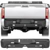 imageHooke Road Tundra Rear Bumper for Toyota Tundra 2022 2023 2024 2025 2026 Pickup Truck MidWidth Solid Steel Bumper with LED Lights Sensor Holes Dring Mounts No Drill Installation