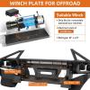 imageHooke Road 0305 4Runner Front Bumper wWinch Plate for 20032005 Toyota 4Runner 4th Gen Offroad Steel Bumper with Bull Bar LED Lights Dring Mounts