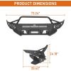 imageHooke Road 0305 4Runner Front Bumper wWinch Plate for 20032005 Toyota 4Runner 4th Gen Offroad Steel Bumper with Bull Bar LED Lights Dring Mounts