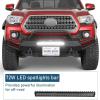imageHooke Road 1623 Tacoma Stubby Front Bumper with 72W LED Spotlight Bar for 20162023 Toyota Tacoma 3rd Gen Steel OffRoad Bumper Bull Bar with Recovery Mounts amp Tubular Grille Guard