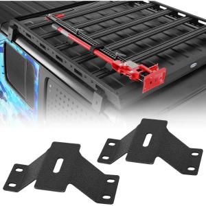 imageHooke Road 2PCS High Lift Jack Mount Brackets on Roof Rack Farm Jack Mounting Platform for Jeep TJ JK JL Gladiator Tacoma Aluminum Roof Racks from Hooke Road