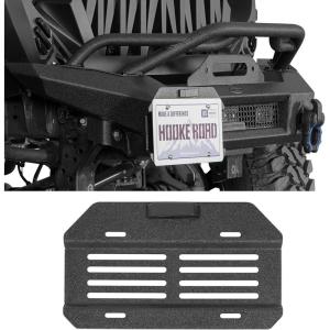 imageHooke Road License Plate Holder Bracket Frame for Jeep Wrangler TJ JK JL Gladiator Bronco 4Runner Tacoma Trucks SUVs Universal Fit for Front Rear Bumpers DRing Shackle Mount