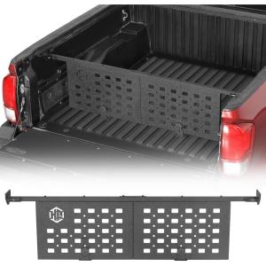 imageHooke Road Tacoma Truck Bed Divider Cargo Manager MOLLE Panel for 20052023 Toyota Tacoma Adjustable QuickLock Bed Organizer Management Rack NoDrill Install Sturdy Steel