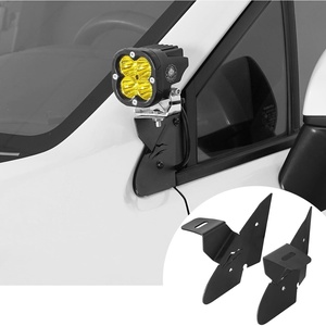 image:imageHooke Road 2PCS Hood Ditch Light Mounting Brackets for Subaru XV Crosstrek 2013 2014 2015 2016 2017 Solid Black Steel APillar Auxiliary Offroad Pod Light Mounts