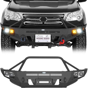 image:imageHooke Road GX460 Full Width Front Bumper wTube Grille Guard for 20102023 Lexus GX460 Offroad Bumper with Winch Plate Dring Mounts amp 4LED Lights Black Steel