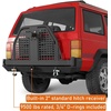 image:imageHooke Road XJ Rear Bumper Swing Out Tire Carrier for 19842001 Jeep Cherokee XJ Offroad Steel Bumper with Camping Tailgate Table Hitch Receiver DRings
