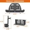 image:imageHooke Road XJ Rear Bumper Swing Out Tire Carrier for 19842001 Jeep Cherokee XJ Offroad Steel Bumper with Camping Tailgate Table Hitch Receiver DRings