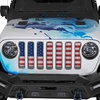 image:imageHooke Road Gladiator Grill Inserts Bug Deflector JL Grille Guard Cover for 20182026 Jeep Wrangler JL amp Gladiator JT American Flag Red amp White Steel