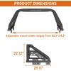 image:imageHooke Road Truck Sport Roll Bar Adjustable Bed Chase Rack for Ram 1500 F150 Silverado 1500 Jeep Gladiator JT Toyota Tundra GMC Sierra 1500 Works with or Without Bed Rails