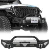 image:imageHooke Road JL Gladiator Front Bumper wWinch Plate for 20182026 Jeep Wrangler JL amp Gladiator JT Offroad Steel Bumper Bull Bar Guard with LED Lights and Drings