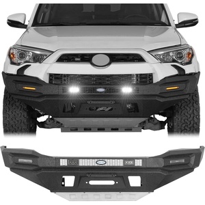 image:imageHooke Road 5th Gen 4Runner Front Winch Bumper for 20142024 Toyota 4Runner Exclude Limited Full Width Steel Bumper Guard with LED Lights and Skid Plate