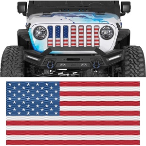 image:imageHooke Road Gladiator Grill Inserts Bug Deflector JL Grille Guard Cover for 20182026 Jeep Wrangler JL amp Gladiator JT American Flag Red amp White Steel