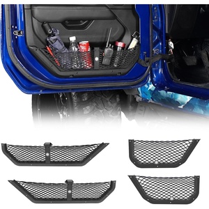 image:imageHooke Road JL Aluminum Front Door Pockets Storage Net Replacement for 20182026 Jeep Wrangler JL Gladiator JT Manual Seat Only 2 PCS Door Pocket InsertsFront  Rear Combo