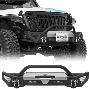 image:imageHooke Road JL Gladiator Front Bumper wWinch Plate for 20182026 Jeep Wrangler JL amp Gladiator JT Offroad Steel Bumper Bull Bar Guard with LED Lights and Drings