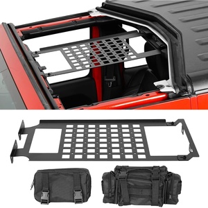 image:imageHooke Road JL Overhead MOLLE Panel Inside Roof Storage Rack for 20182026 Jeep Wrangler JL amp Gladiator JT 24 Doors Hardtop Only Include 2 MOLLE Pouches Bags